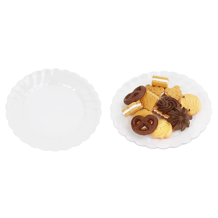 Hot Sale 7.5 inch  travel plate set party plastic 10 ct Cookie plate clear For Party