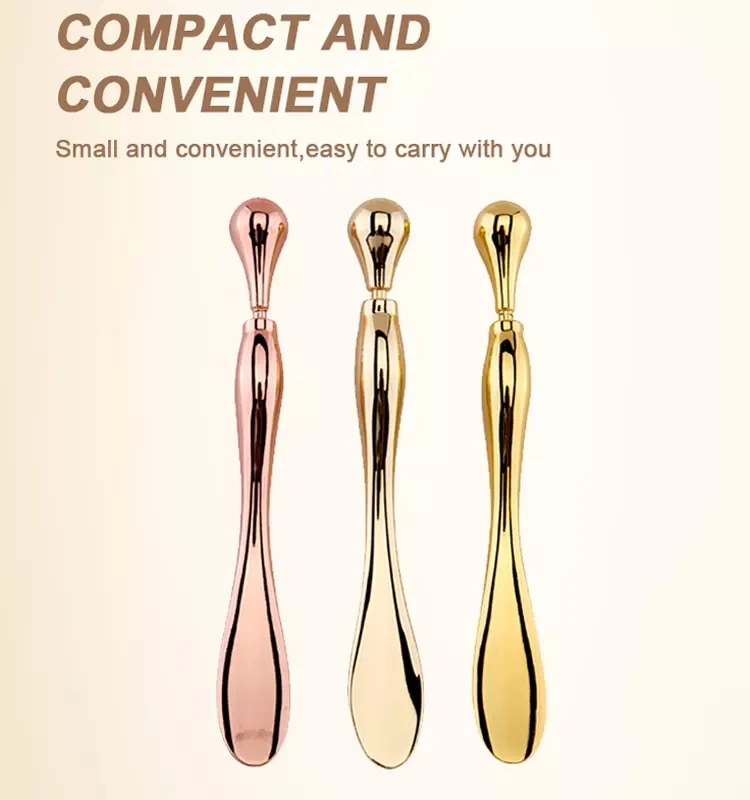 cosmetic silver metal spatula personal care facial  spoon spatula cosmetic black