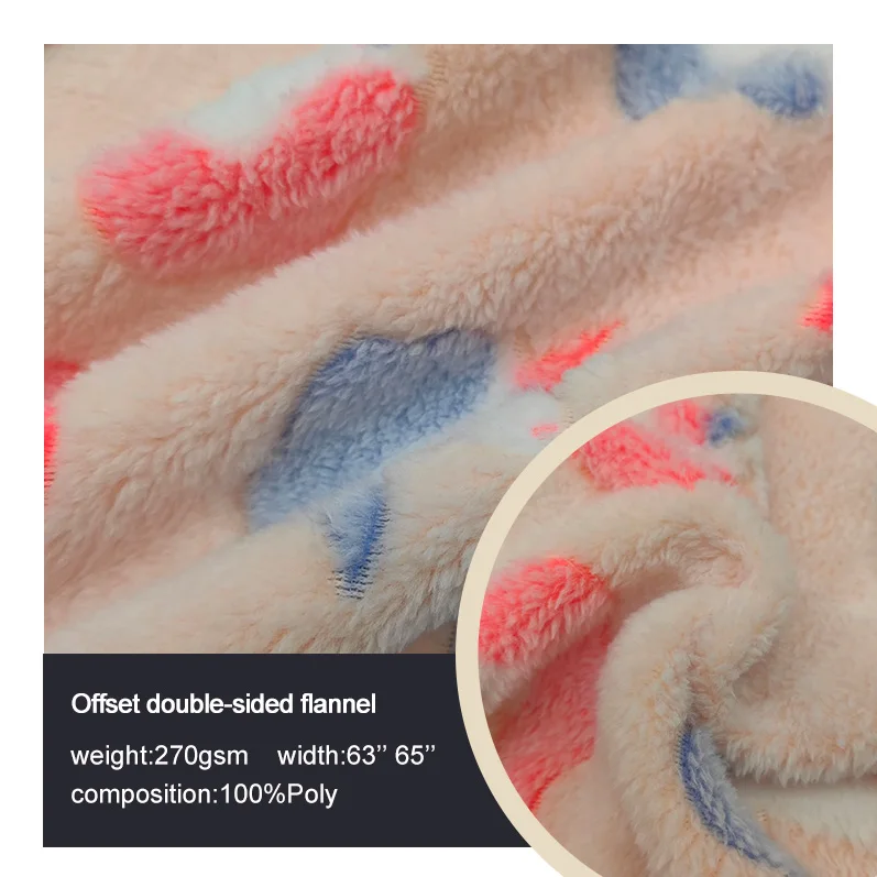 Wholesale Comfort Flannel Fabric Polyester 270gsm Knitted for Blankets