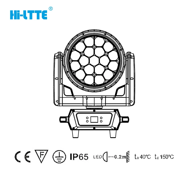 Led RGBW IP65 19*40W 4in1 moving head DMX light night club DJ Stage bee eye moving head 19*40w led wash light