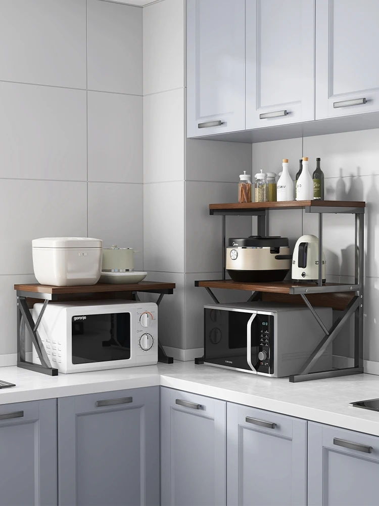 New modern hot selling multi layer stainless steel microwave oven storage cabinet kitchen shelf