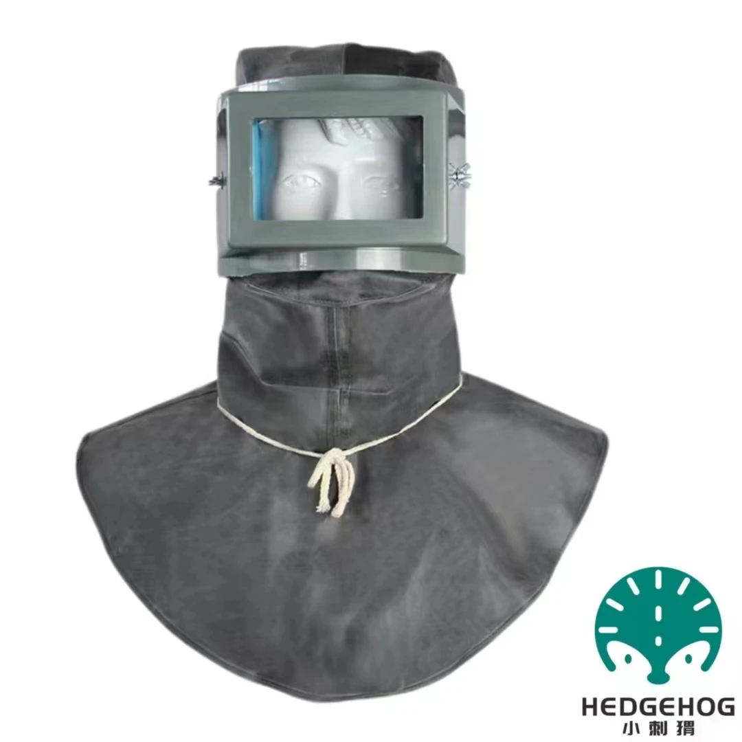 Polishing dust-proof sandblasting cap, thickening canvas spray painting large head cap, labor protection wind cap