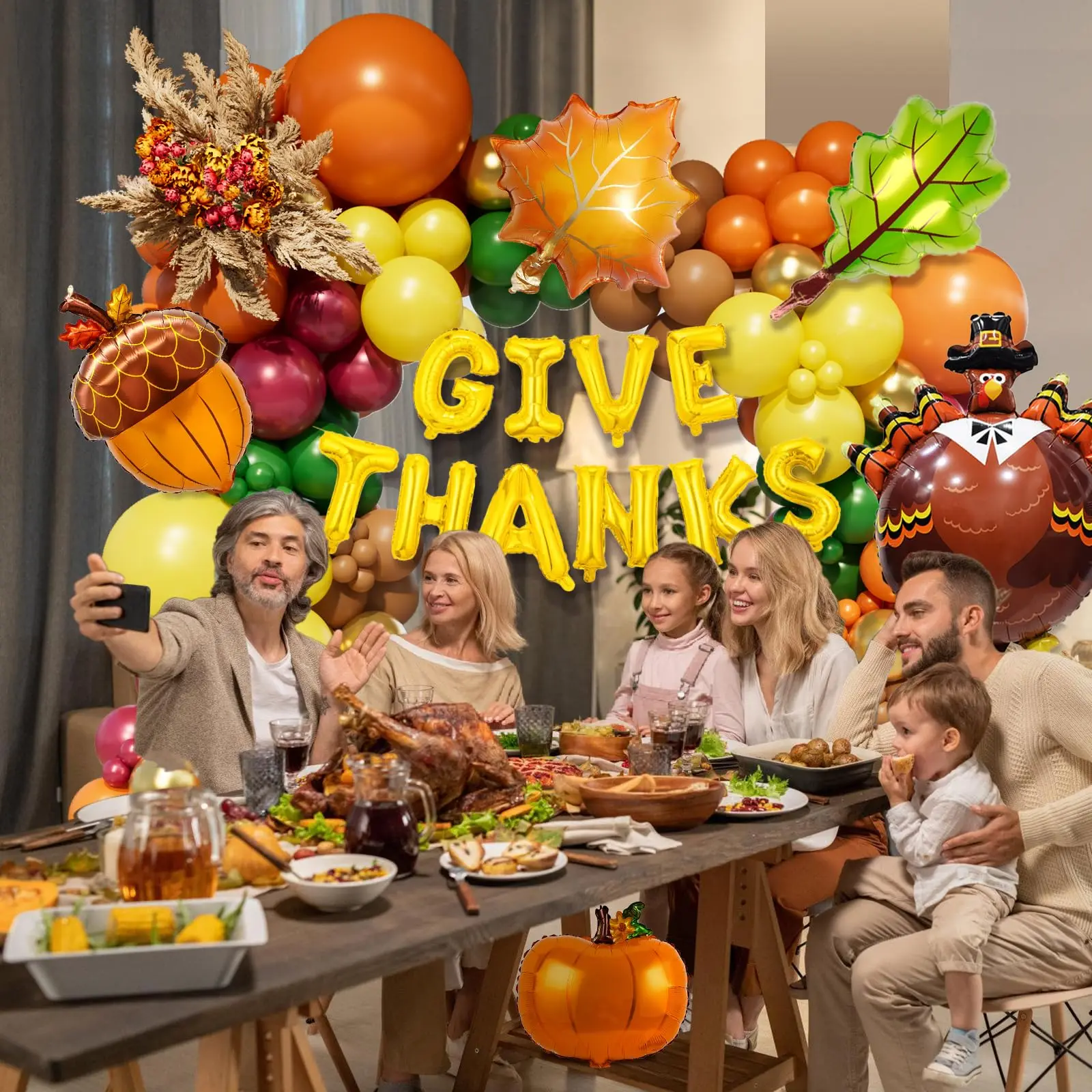 Fall Thanksgiving Balloons Garland Arch Kit Orange Coffee Brown Burgundy Gold Balloons  Birthday Baby Shower Party Decorations