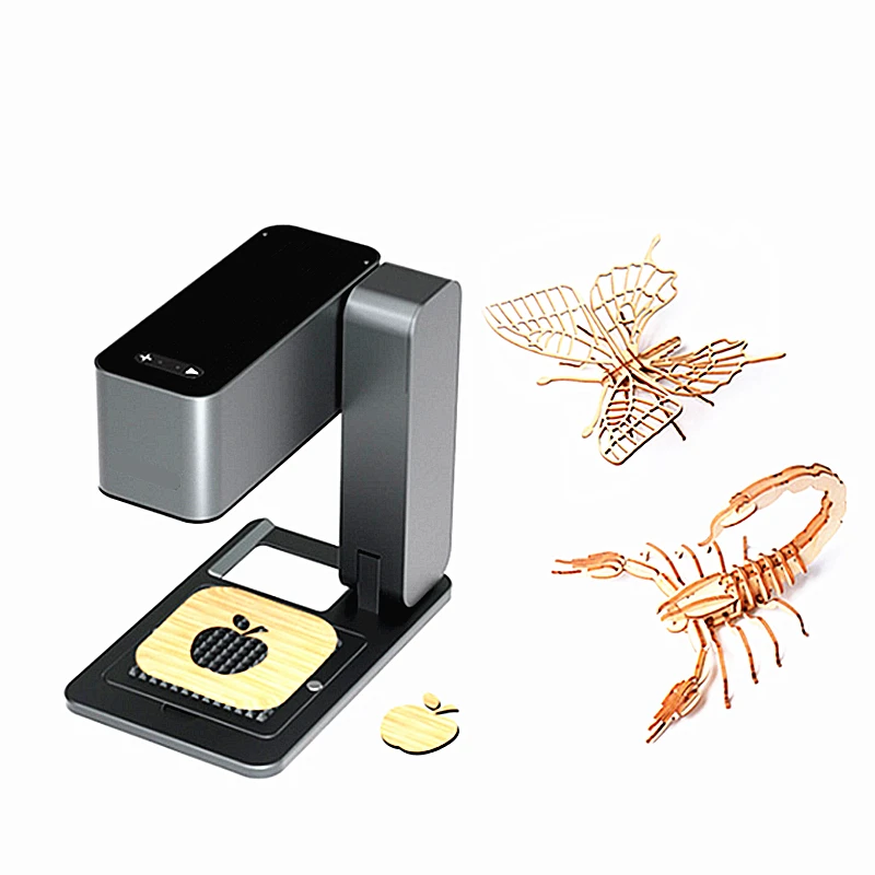 Folding Mini Laser Engraving Cutting Machine C1 5/10W Blue Laser With R4 Rotary Axis Bottle Plastic Laser Engraver Machine Auto