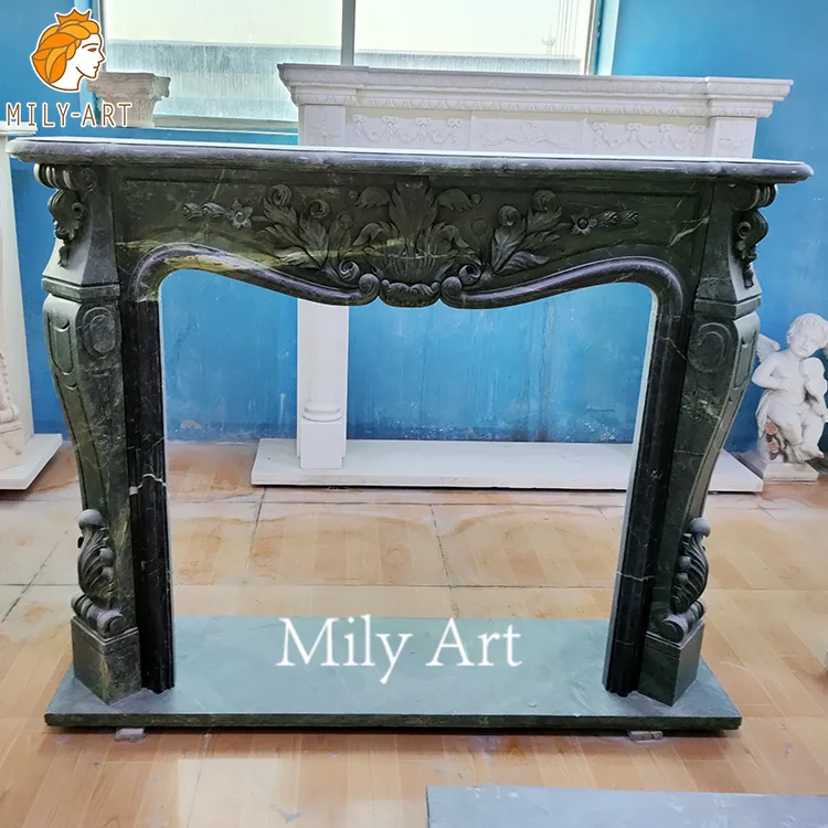 Современный камин окружают Высокое качество Черный Мраморный Камин Mantel