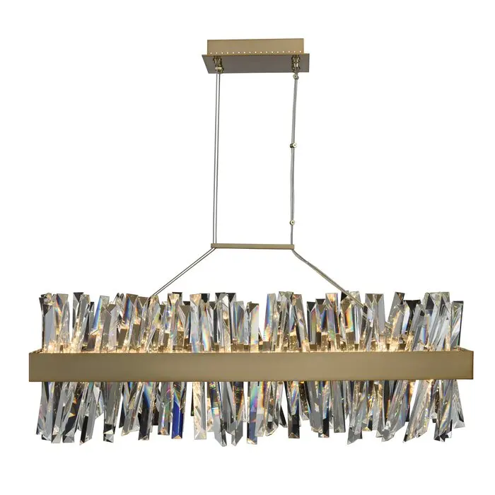 Светильники JC прямоугольная подвеска Современная хрустальная люстра латунная