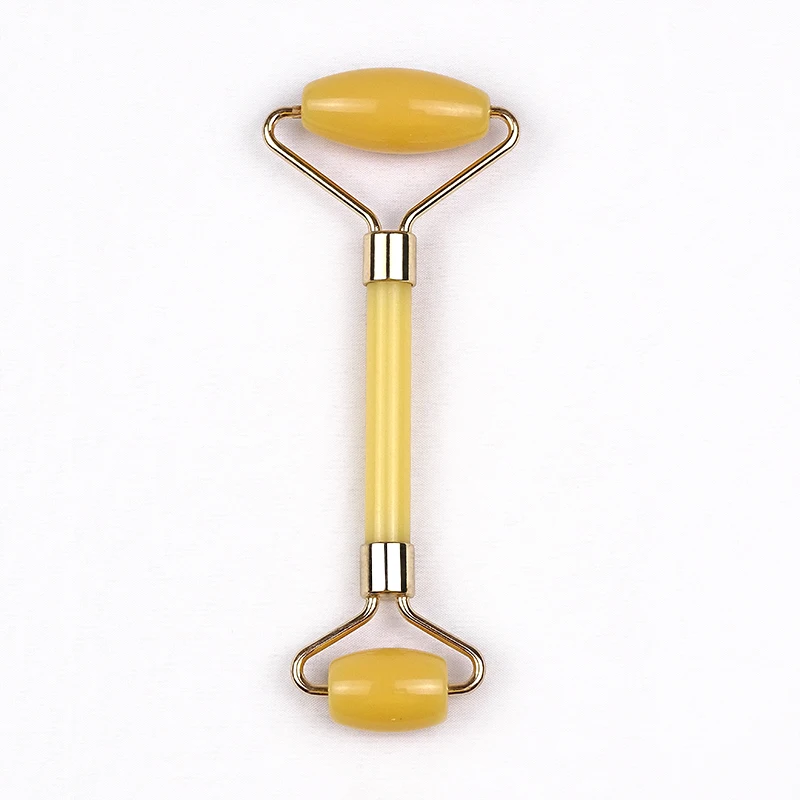 Wholesale Beauty Lift Skin Yellow Stone  Facial Skin Care Mini Jade Roller Gua Sha