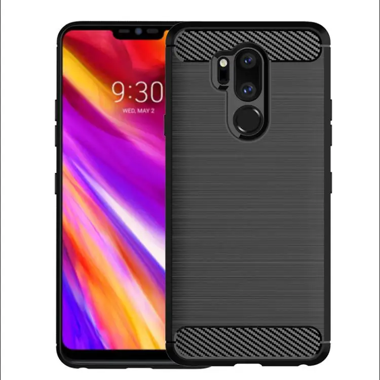 Armor Shockproof Carbon Fiber Soft TPU Back Cover Mobile Phone Case For LG velvet Reflect Prime 2 Case