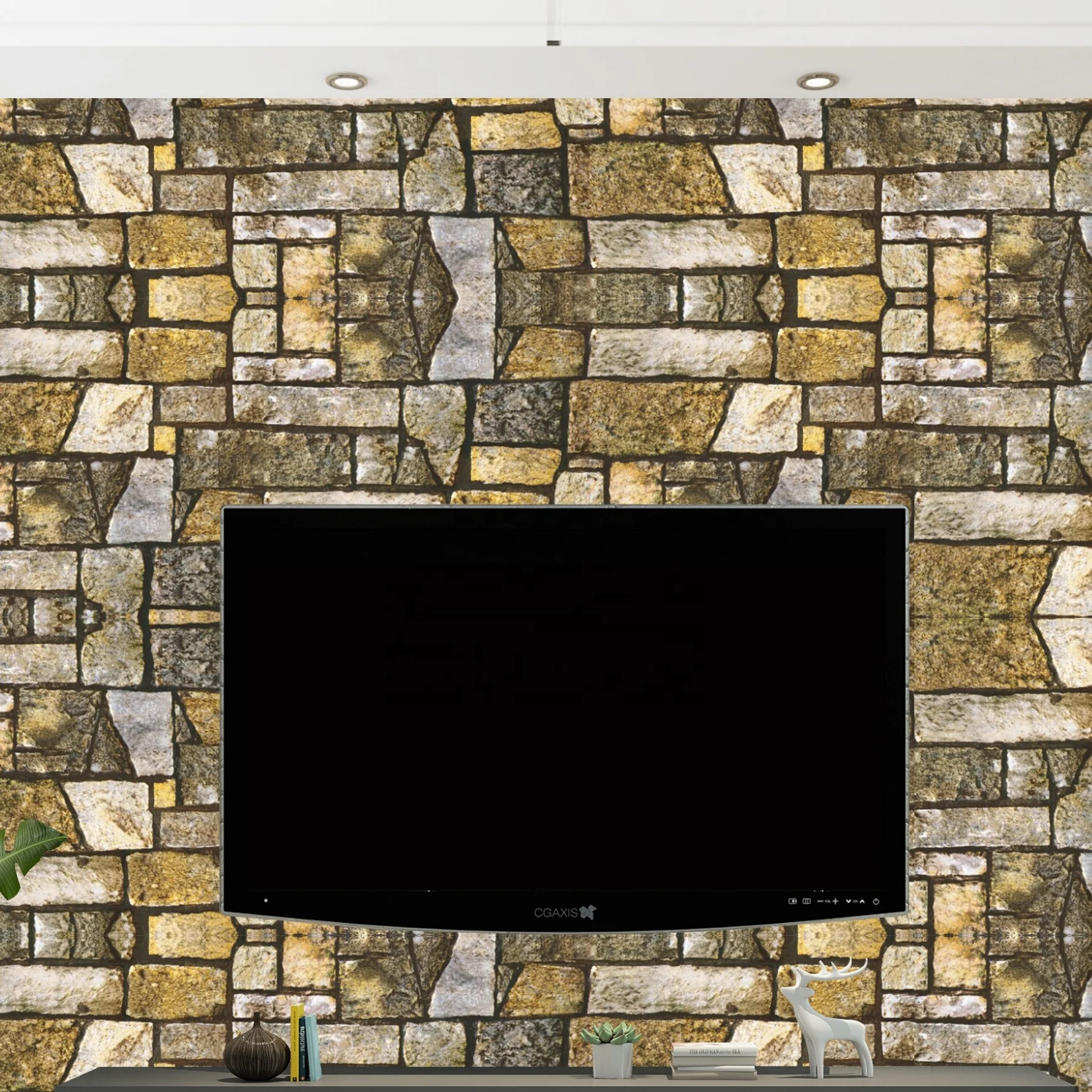 Self Adhesive Decoration Pvc Glossy Poly Vinyl Pearly Membrane Sticker Furniture Wallpaper Rolls 3D Wallpaper Brick