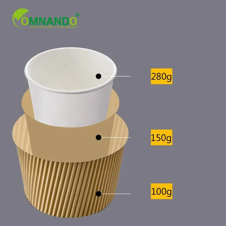 new style kraft paper corrugated soup cups for thickening hot and cold food disposable kraft paper soup cups