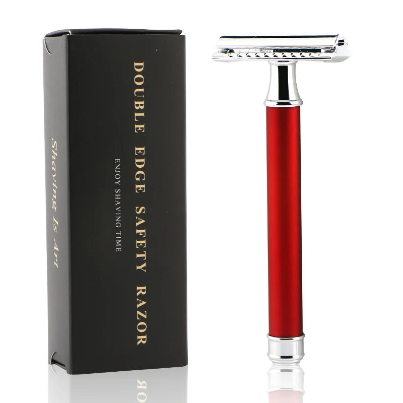 Custom cooper handle classic razor brass double edge safety razor shaving set