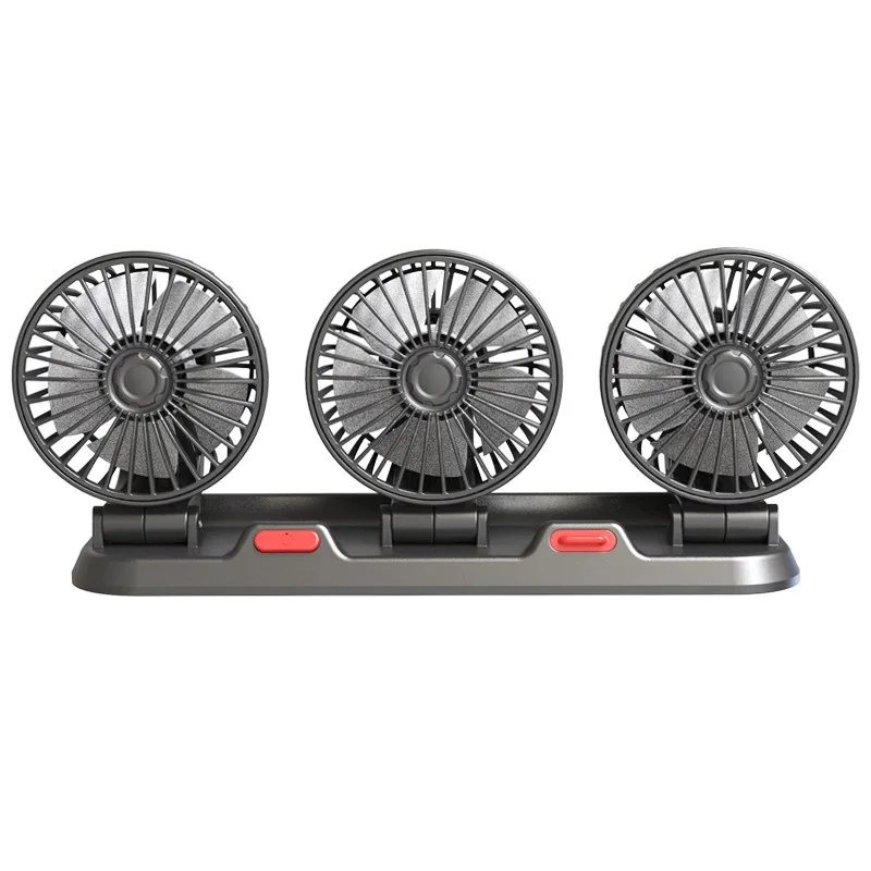 24V 12V Three 3 heads car fan triple heads dashboard truck fan car accessories 2024 for RV boat cabin caravan van fan
