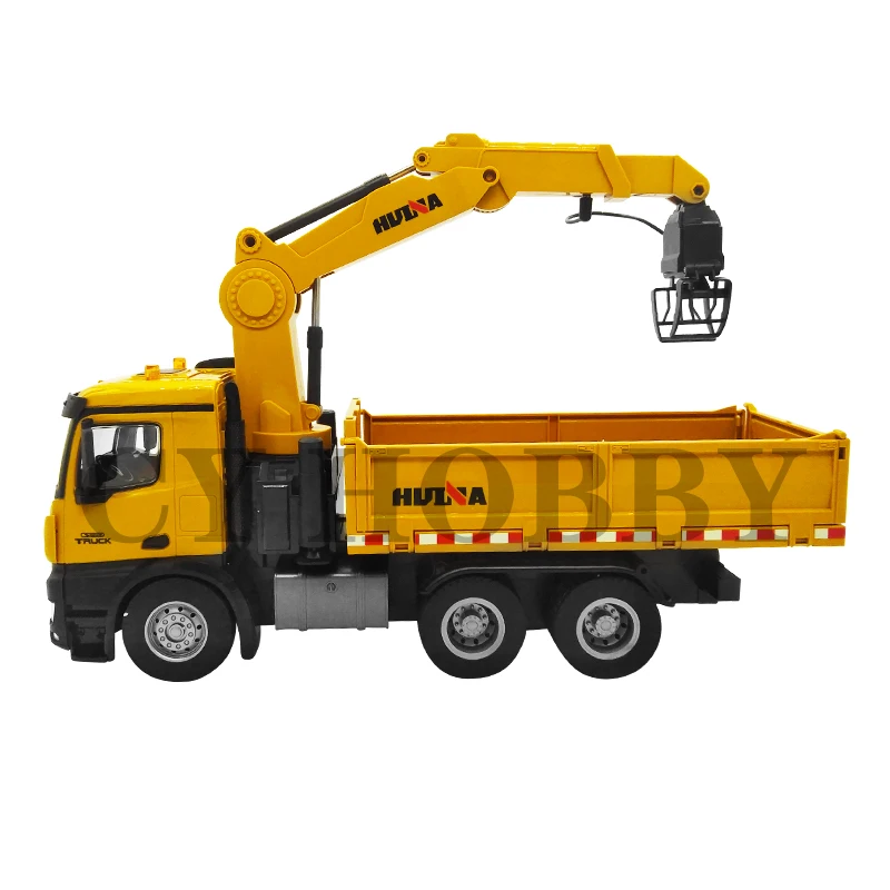 HUINA 1575 575 2.4G 1:14 26CH RC metal dump truck toys remote control construction rc Truck with wood grab