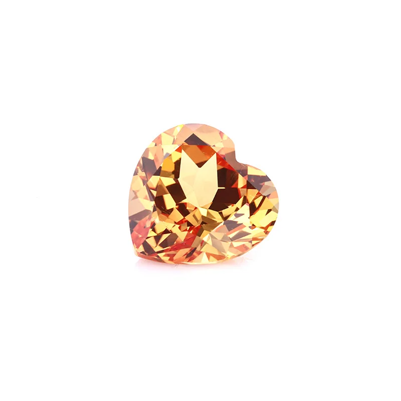 Customizable White Moissanite Artificial Gem Synthetic Sapphire in Orange with Any Shape and Size Raw Sapphire Material