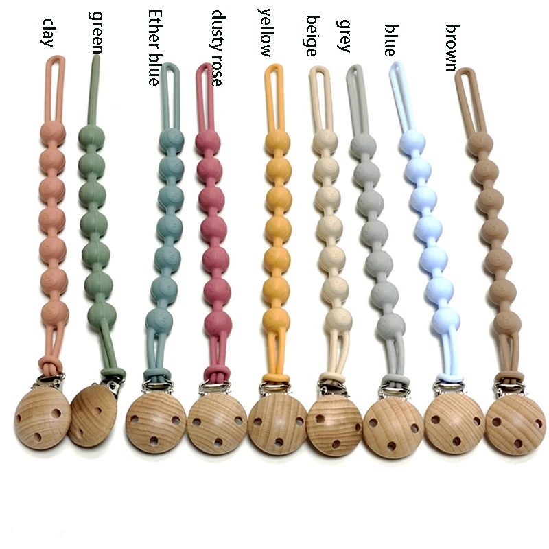 New Arrival Silicone Teething Toys  Eco-Friendly Baby Pacifier Holder Clips
