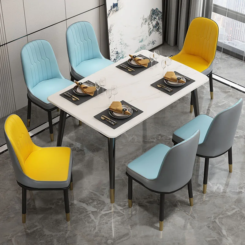 Popular Design Leisure Leather Chair With Metal Legs dining chair Living room chairs