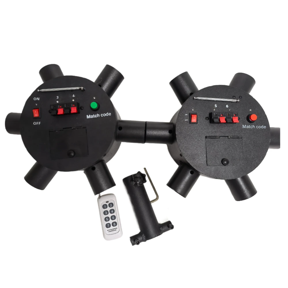 12 cue 12 channel Circle shape rotate double wheel wireless remote control cold pyro fireworks firing system