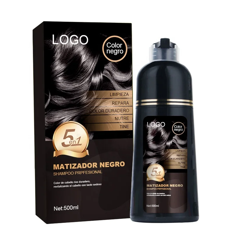 OEM ODM Customize Magic Ammonia Free Hair Color Shampoo Natural Black Hair Dye Colour Shampoo