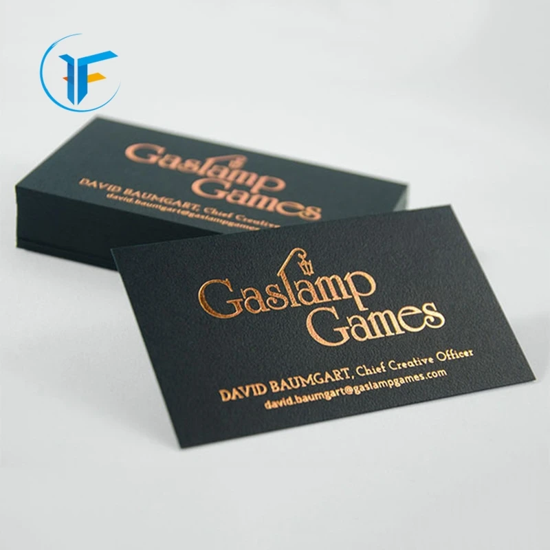 300g coated paper gold foil business card  for small business minimum order quantity
