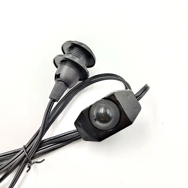 1.8m American Standard Wire 110V American Standard Flat Plug with Hole with Dimmer Switch E12 full tooth lamp head Double Ring