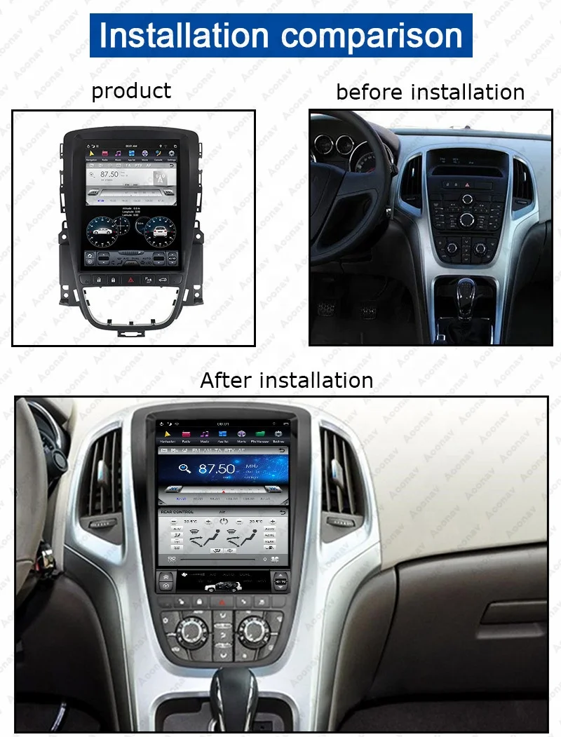 AOONAV Android 8.1 Car DVD Player GPS navigation For OPEL Astra J 2010 GPS Radio Navigation Multimedia System
