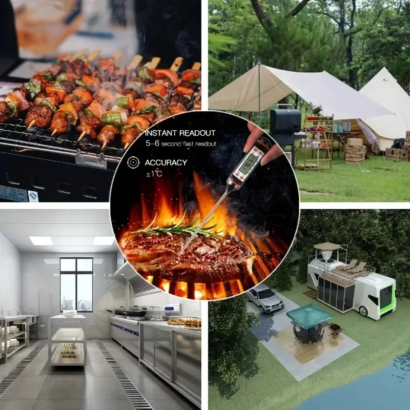 Portable Cooking BBQ Steak Meat Thermometer,Digital Food Materials Thermometer Probe Home Kitchen Food