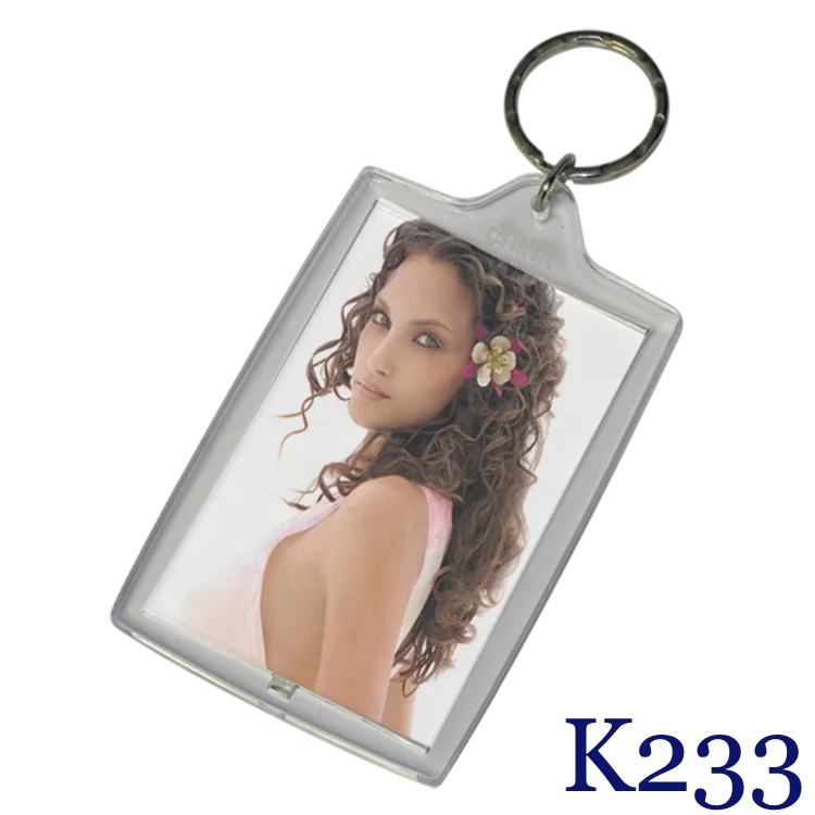 Custom Logo Clear Plastic Lens Snap Lid paper insert keychain