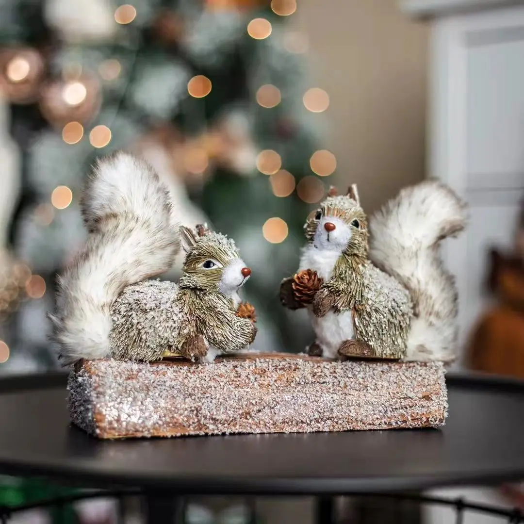 
Small squirrel animal figurines foam craftwork home decoration doll christmas 