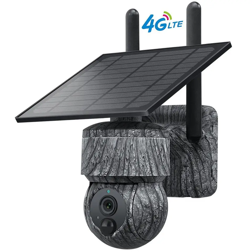 4G Solar Powered Wireless Trail Camera Traps with Live View Alarm  Human Detection PTZ Camera for Home Security, Outdoor Hunting
