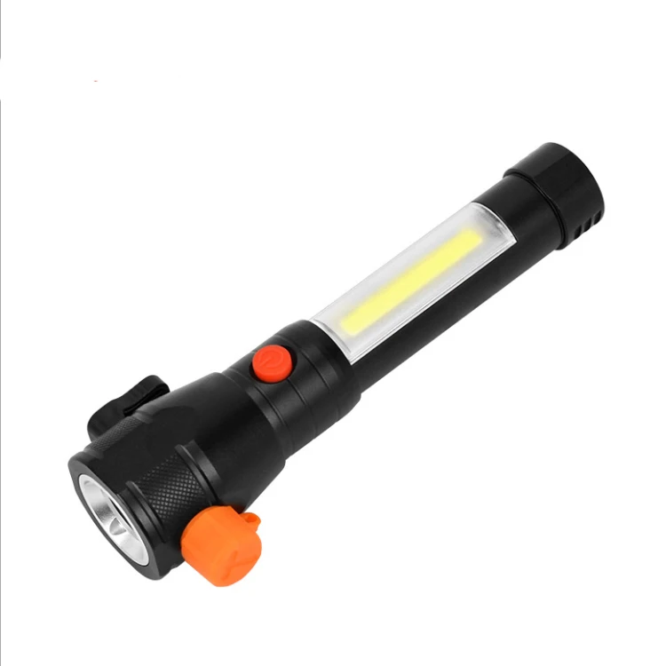 Self-defense security rechargeable tactical T6 torch ultra-strong telescopic LED zoom flashlights & torches With Life Hammer