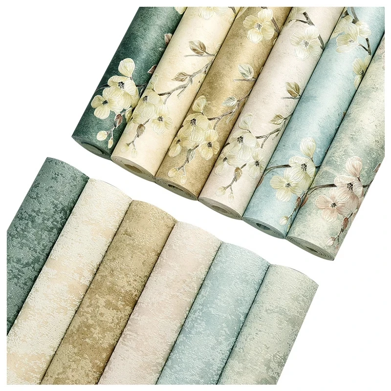 3d wallpaper decorative classic American style vintage pastoral style around flowers