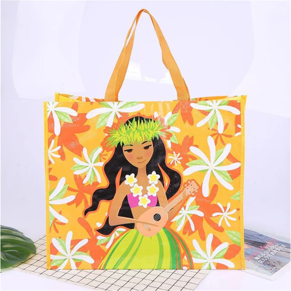 Custom woven bag reusable grocery eco friendly RPET woven handled shopping bag,125gsm 140gsm PP woven bag