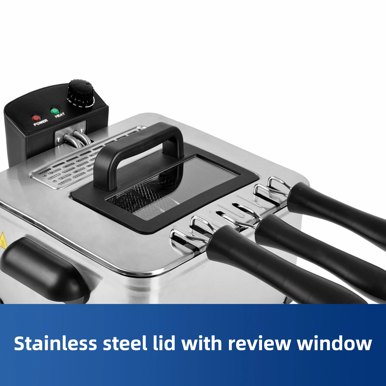 Electric professional 4 Liter temperature tabletop double tank stream stainless steel Deep Fat Fryers For Home