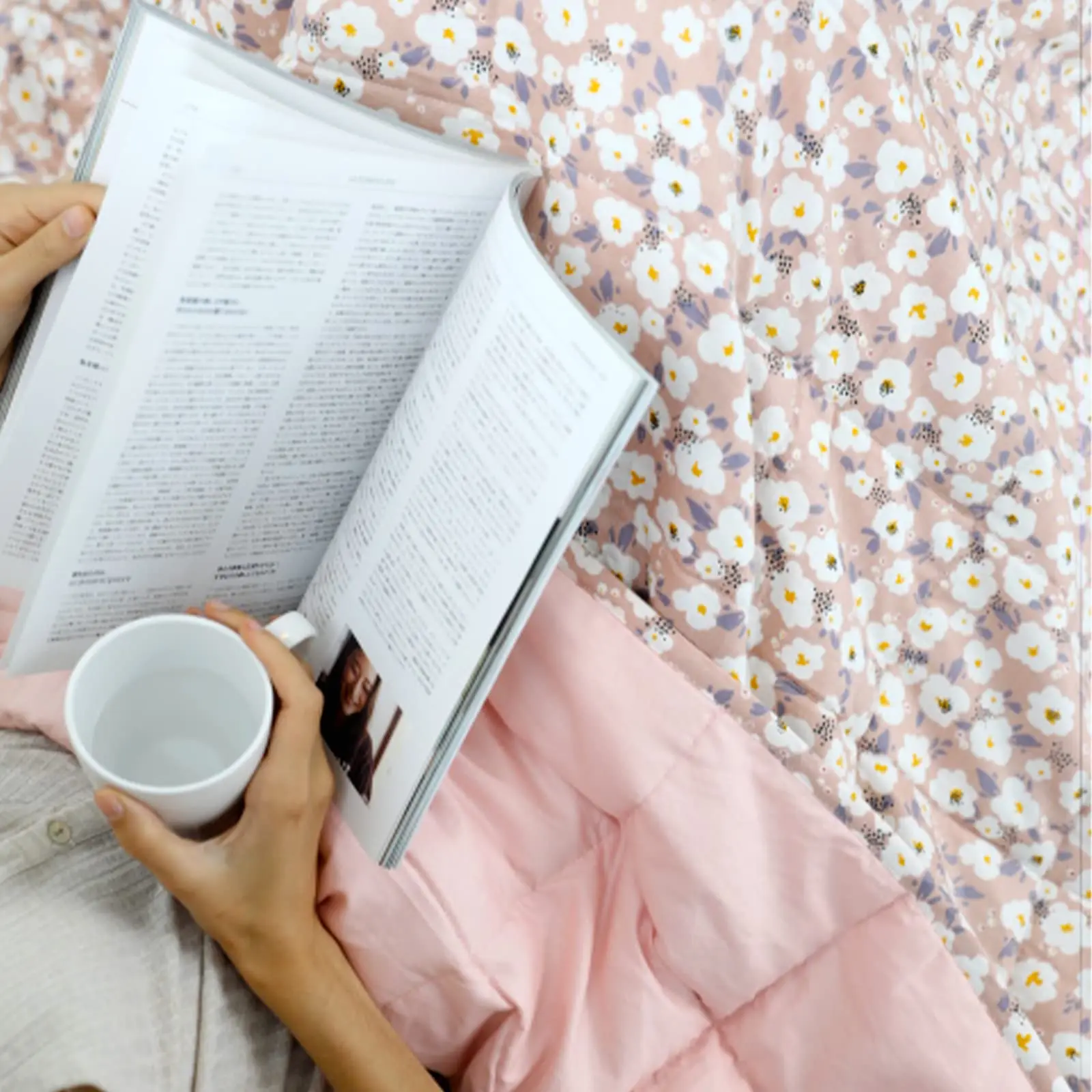 36'*48' Cotton Pink Flower Pattern Kids Heavy Blanket Sensory Calming Weighted blanket For Winter