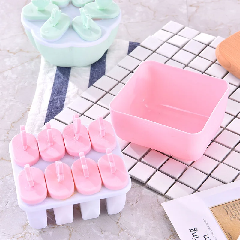 New Ice Mold Popsicle Mold Non-toxic Plastic Ice 8 Grids Diy Ice Cream Mold Making Tools