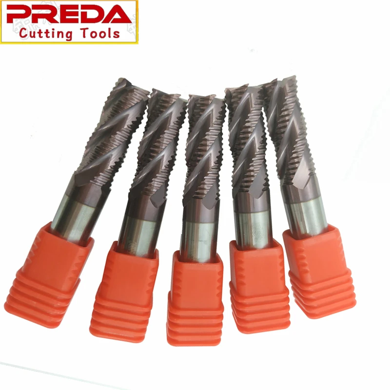 Preda cutting tools CNC HRC55 TiAlN Coating solid Carbide Mill 4 Flutes Rough End Mill