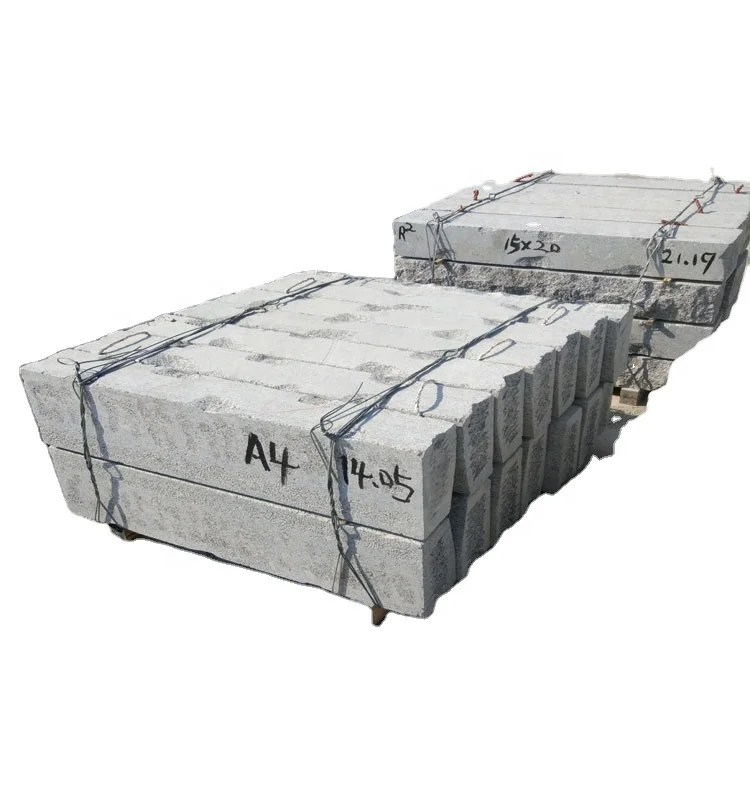 Hot Sale Cheap Light Grey Granite Kerbstone Driveway Natural Paving Stone G603 Garden Paving Curbstone outdoor