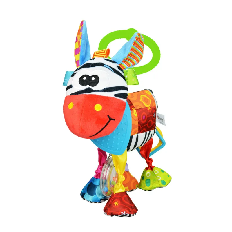 S011F Zebra Teether Sound Paper Rattle Crib Hanging Soft Newborn Toy