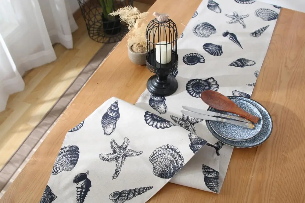 
Hot sale cotton linen fabric table runner for home decoration 