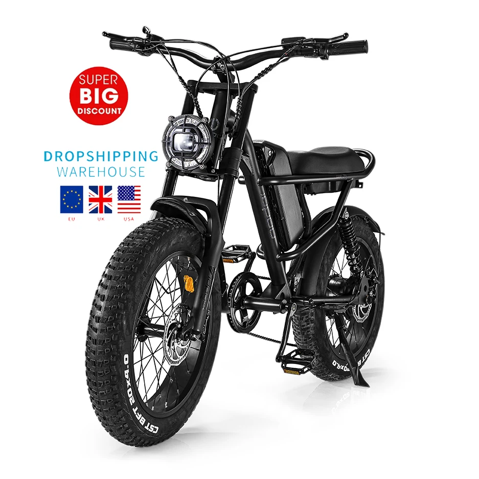 USA stock 500w 48v ebike 20 inch retro fat tire electric bike eu warehouse electric dirt bike adult off-road