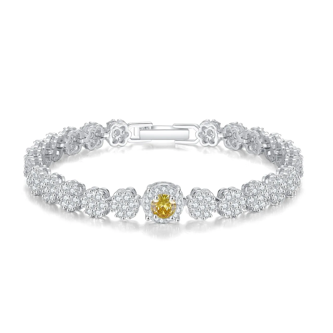 Unique 925 Silver Tennis Bracelet Style Zircon Classic Vintage Copper Jewelry Weddings Women Fashion Chain Link Bracelet