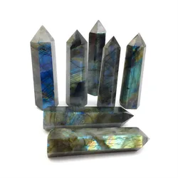 Оптовая продажа, башня из натурального кристалла, Золотая синяя вспышка, палочка из кристалла Лабрадорита, башня лабрадорита