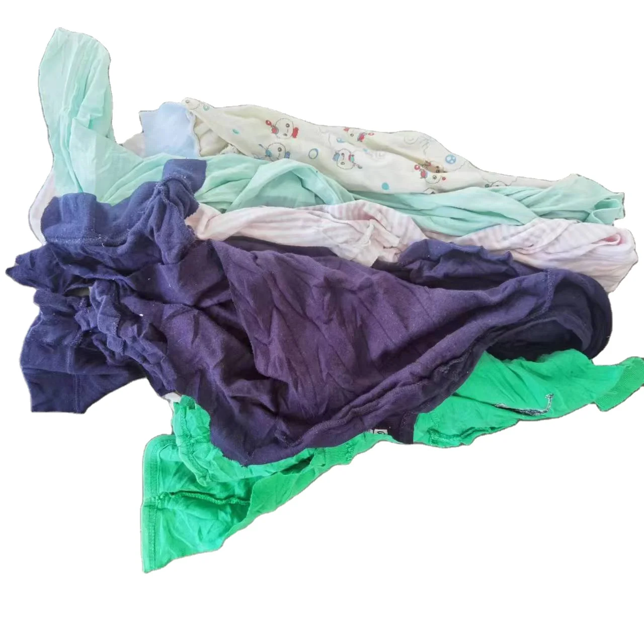 Wholesale 10kg 25kg 5kg Bales used Clothes mixed rags Scraps Cotton Hosiery cut Tshirt Rags
