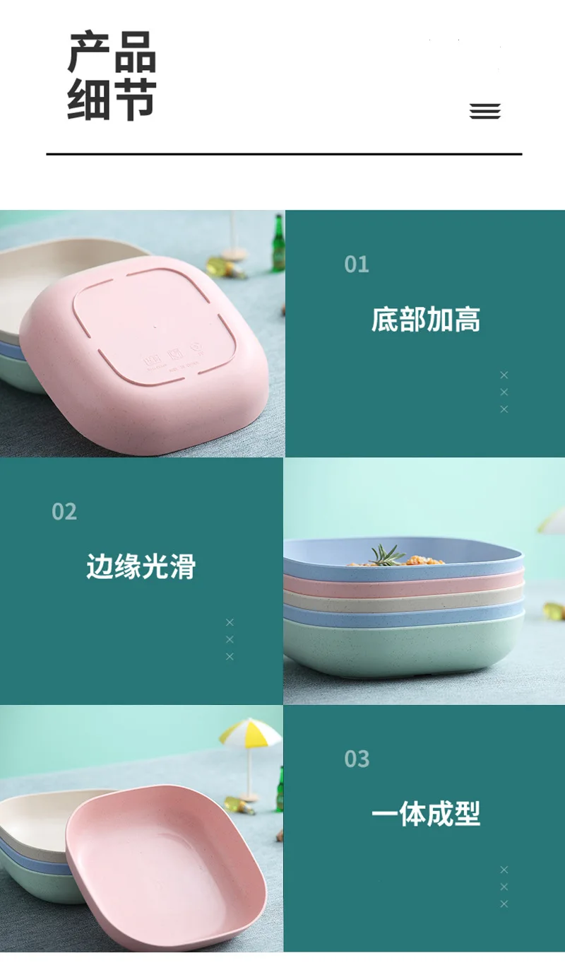 Multipurpose hot sale new design 13cm deep square dish spit bone home small dinner plate set salad bowl