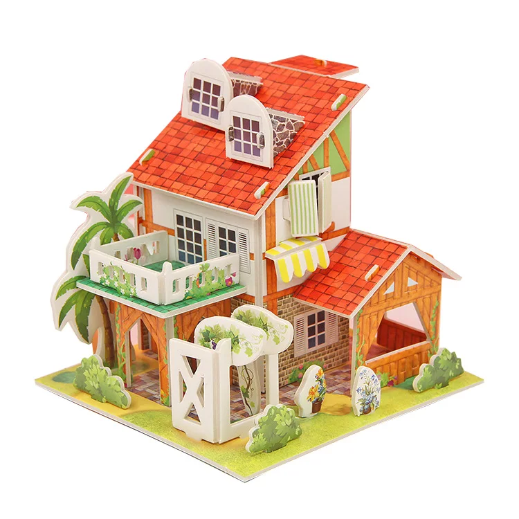 Custom Children Educational Foam Toy Buildings 3D Puzzle card Puzzle