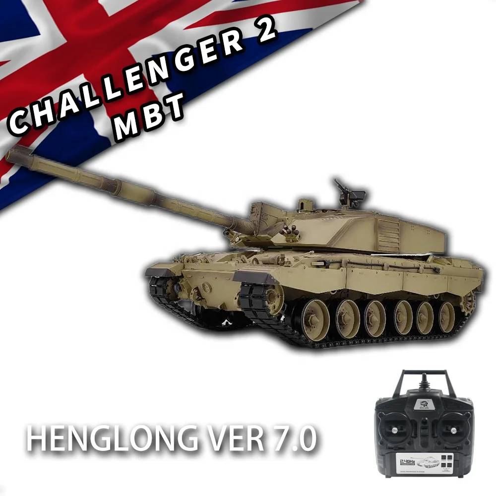 Henglong 3908-1 PRO 1/16 British Challenger 2 Battle RC Tank 2.4Ghz Military Smoke Sound Radio Remote Control Tank Model Gifts