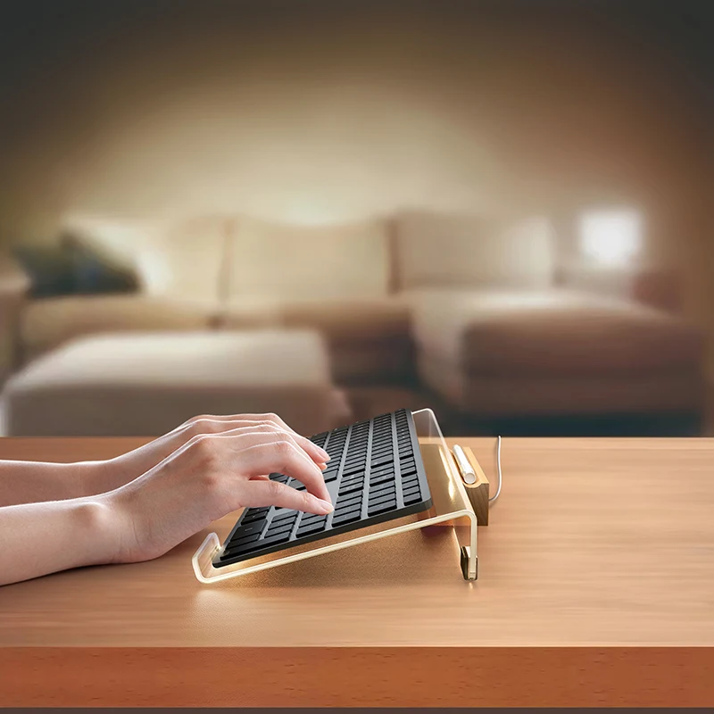 Wholesale PC Computer Keyboard Transparent Tray Holder ergonomic portable Clear acrylic Keyboard stand for Home Office