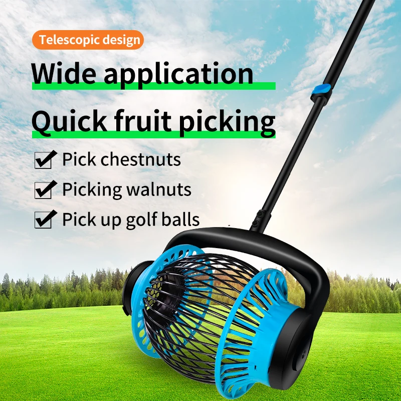 Used to pick up fruits on the ground Capacity 1.6 Gallon, Telescopic rod 12.6 Inch Garden tool