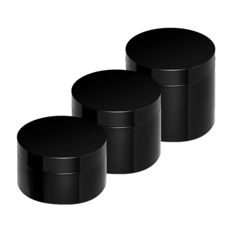 Empty Black Plastic PET Cosmetic Jar With Lid  50ml 60ml 80ml 100ml 120ml 150ml 200ml 250ml 500ml 2oz 3oz 4oz 5oz 8oz