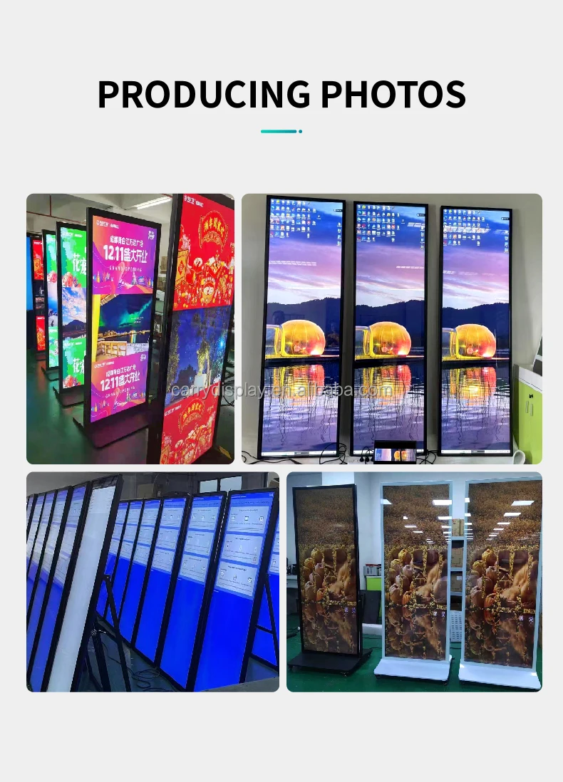 70 75 Inch Full Screen Indoor Shopping Mall LCD Display Floor Standing Digital Signage Totem Advertising Player
